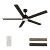 Essex 60 in. Dimmable LED Indoor/Outdoor Black Smart Ceiling Fan with Light and Remote, Works with Alexa/Google Home by CARRO -Decor Therapy Shop black carro ceiling fans with lights hs605j l12 bg 1 64 1000