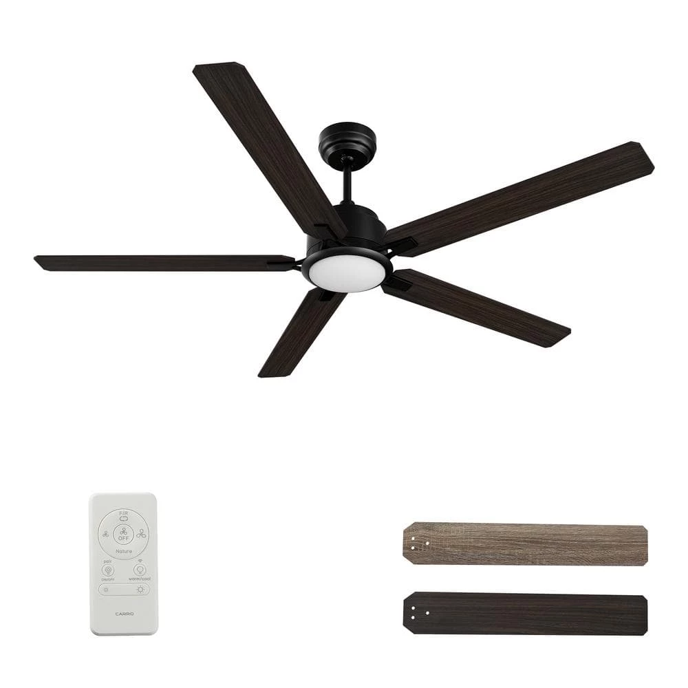 Essex 60 in. Dimmable LED Indoor/Outdoor Black Smart Ceiling Fan with Light and Remote, Works with Alexa/Google Home by CARRO 3 Essex 60 in. Dimmable LED Indoor/Outdoor Black Smart Ceiling Fan with Light and Remote, Works with Alexa/Google Home by CARRO
