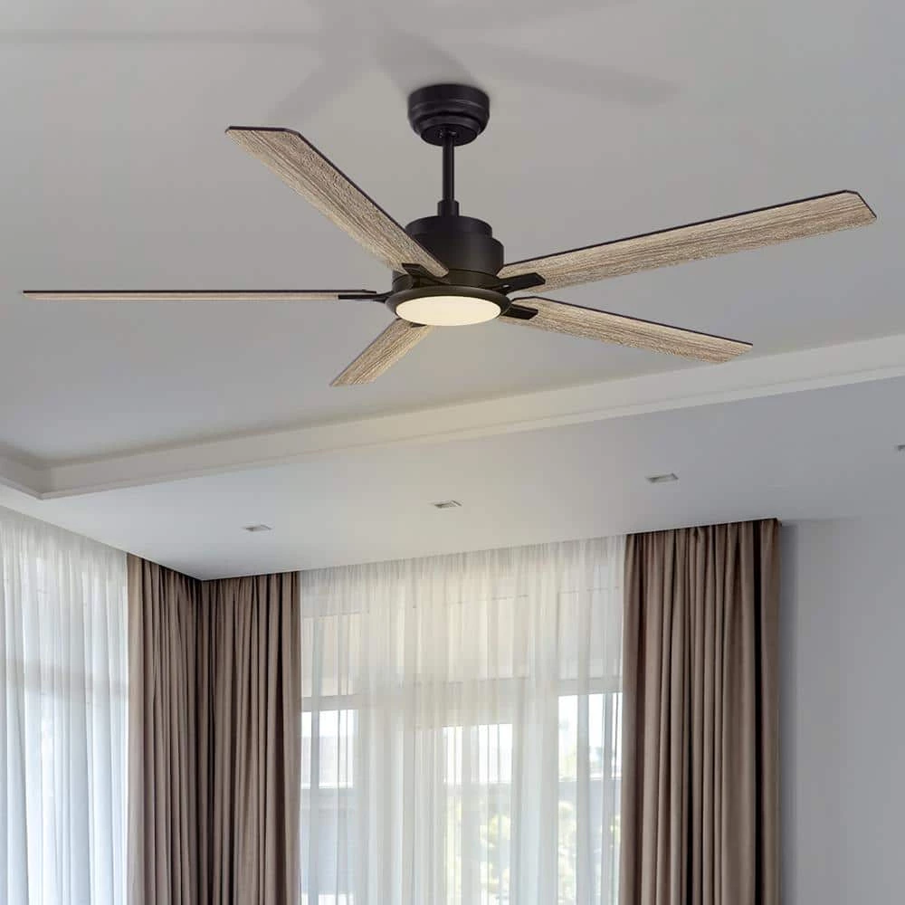 Essex 60 in. Dimmable LED Indoor/Outdoor Black Smart Ceiling Fan with Light and Remote, Works with Alexa/Google Home by CARRO 4 Essex 60 in. Dimmable LED Indoor/Outdoor Black Smart Ceiling Fan with Light and Remote, Works with Alexa/Google Home by CARRO - Image 2