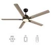 Essex 60 in. Dimmable LED Indoor/Outdoor Black Smart Ceiling Fan with Light and Remote, Works with Alexa/Google Home by CARRO -Decor Therapy Shop black carro ceiling fans with lights hs605j l12 bo 1 64 1000