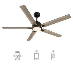 Essex 60 in. Dimmable LED Indoor/Outdoor Black Smart Ceiling Fan with Light and Remote, Works with Alexa/Google Home by CARRO