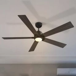 Aspen 60 in. Dimmable LED Indoor/Outdoor Black Smart Ceiling Fan with Light and Remote, Works with Alexa/Google Home by CARRO -Decor Therapy Shop black carro ceiling fans with lights hs605j1 l11 b5 1 31 1000