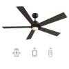 Aspen 60 in. Dimmable LED Indoor/Outdoor Black Smart Ceiling Fan with Light and Remote, Works with Alexa/Google Home by CARRO -Decor Therapy Shop black carro ceiling fans with lights hs605j1 l11 b5 1 64 1000