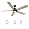 Aspen 60 in. Dimmable LED Indoor/Outdoor Black Smart Ceiling Fan with Light and Remote, Works with Alexa/Google Home by CARRO -Decor Therapy Shop black carro ceiling fans with lights hs605j1 l11 bo 1 64 1000