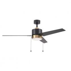 Dulac 52 in. Integrated LED Indoor Black Ceiling Fan with Light Kit and Pull Chain by CARRO
