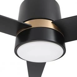 Ranger 52 in. Integrated LED Indoor Black Smart Ceiling Fan with Light Kit and Wall Control, Works w/Alexa/Google Home by CARRO -Decor Therapy Shop black carro ceiling fans with lights hwgs 523a l11 b2 1g 1f 1000