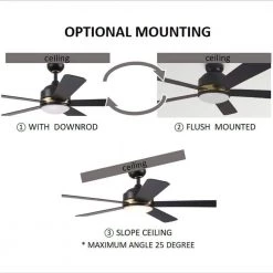 Soran 52 in. Integrated LED Indoor Black Smart Ceiling Fan with Light Kit and Wall Control, Works with Alexa/Google Home by CARRO 16 Soran 52 in. Integrated LED Indoor Black Smart Ceiling Fan with Light Kit and Wall Control, Works with Alexa/Google Home by CARRO -Decor Therapy Shop black carro ceiling fans with lights hwgs 525a2 l11 b2 1g 1d 1000