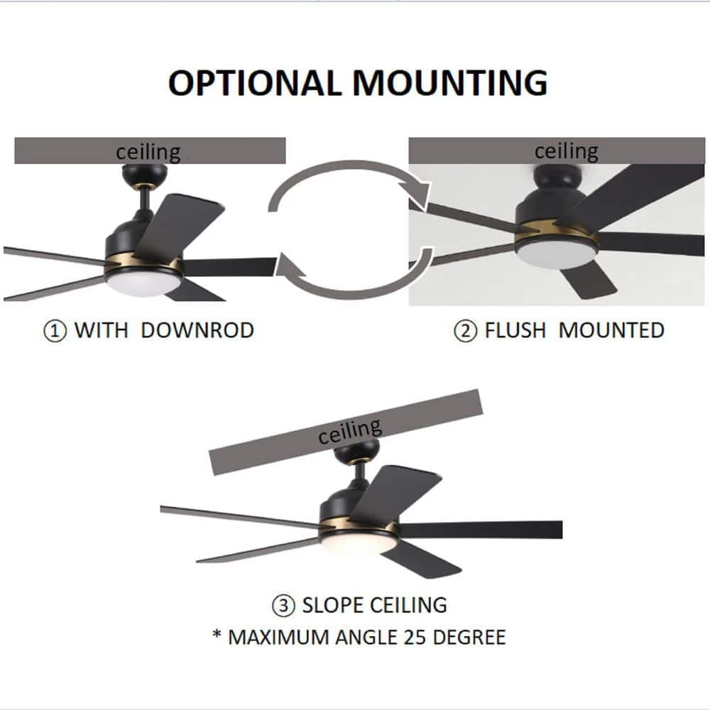 Soran 52 in. Integrated LED Indoor Black Smart Ceiling Fan with Light Kit and Wall Control, Works with Alexa/Google Home by CARRO 5 Soran 52 in. Integrated LED Indoor Black Smart Ceiling Fan with Light Kit and Wall Control, Works with Alexa/Google Home by CARRO - Image 3