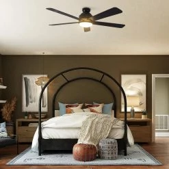 Soran 52 in. Integrated LED Indoor Black Smart Ceiling Fan with Light Kit and Wall Control, Works with Alexa/Google Home by CARRO 25 Soran 52 in. Integrated LED Indoor Black Smart Ceiling Fan with Light Kit and Wall Control, Works with Alexa/Google Home by CARRO -Decor Therapy Shop black carro ceiling fans with lights hwgs 525a2 l11 b2 1g 31 1000