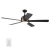Soran 52 in. Integrated LED Indoor Black Smart Ceiling Fan with Light Kit and Wall Control, Works with Alexa/Google Home by CARRO 1 Soran 52 in. Integrated LED Indoor Black Smart Ceiling Fan with Light Kit and Wall Control, Works with Alexa/Google Home by CARRO -Decor Therapy Shop black carro ceiling fans with lights hwgs 525a2 l11 b2 1g 64 1000