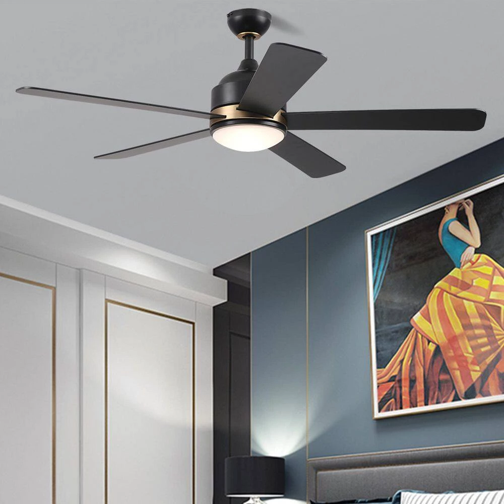 Soran 52 in. Integrated LED Indoor Black Smart Ceiling Fan with Light Kit and Wall Control, Works with Alexa/Google Home by CARRO 4 Soran 52 in. Integrated LED Indoor Black Smart Ceiling Fan with Light Kit and Wall Control, Works with Alexa/Google Home by CARRO - Image 2