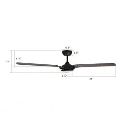 Alden 52 in. Dimmable LED Indoor/Outdoor Black Smart Ceiling Fan with Light and Remote, Works with Alexa/Google Home by CARRO -Decor Therapy Shop black carro ceiling fans with lights ns523a l12 b5 1f 1000