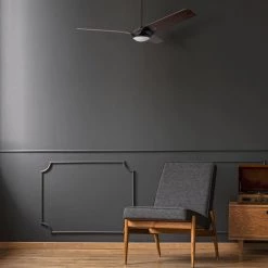 Alden 52 in. Dimmable LED Indoor/Outdoor Black Smart Ceiling Fan with Light and Remote, Works with Alexa/Google Home by CARRO -Decor Therapy Shop black carro ceiling fans with lights ns523a l12 b5 31 1000