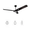 Alden 52 in. Dimmable LED Indoor/Outdoor Black Smart Ceiling Fan with Light and Remote, Works with Alexa/Google Home by CARRO