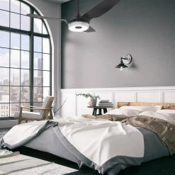 Finley 52 in. Dimmable LED Indoor/Outdoor Black Smart Ceiling Fan, Light and Remote, Works with Alexa/Google Home/Siri by CARRO -Decor Therapy Shop black carro ceiling fans with lights ns523f l12 b2 31 1000