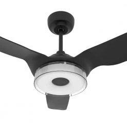 Finley 52 in. Dimmable LED Indoor/Outdoor Black Smart Ceiling Fan, Light and Remote, Works with Alexa/Google Home/Siri by CARRO -Decor Therapy Shop black carro ceiling fans with lights ns523f l12 b2 c3 1000