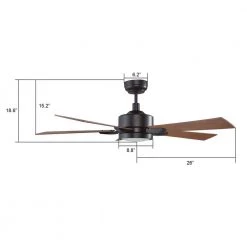 Everest 52 in. Dimmable LED Indoor/Outdoor Black Smart Ceiling Fan, Light and Remote, Works with Alexa/Google Home/Siri by CARRO -Decor Therapy Shop black carro ceiling fans with lights ns525e l12 b3 44 1000
