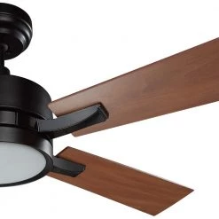 Everest 52 in. Dimmable LED Indoor/Outdoor Black Smart Ceiling Fan, Light and Remote, Works with Alexa/Google Home/Siri by CARRO -Decor Therapy Shop black carro ceiling fans with lights ns525e l12 b3 4f 1000