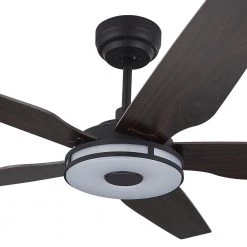 Starfish 52 in. Dimmable LED Indoor/Outdoor Black Smart Ceiling Fan with Light and Remote, Works with Alexa/Google Home by CARRO -Decor Therapy Shop black carro ceiling fans with lights ns525s l13 b5 c3 1000