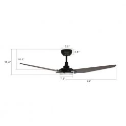 Brently 56 in. Dimmable LED Indoor/Outdoor Black Smart Ceiling Fan with Light and Remote, Works with Alexa/Google Home by CARRO -Decor Therapy Shop black carro ceiling fans with lights ns563b l12 b5 40 1000