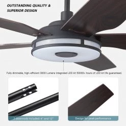 Starfish 56 in. Dimmable LED Indoor/Outdoor Black Smart Ceiling Fan with Light and Remote, Works with Alexa/Google Home by CARRO 13 Starfish 56 in. Dimmable LED Indoor/Outdoor Black Smart Ceiling Fan with Light and Remote, Works with Alexa/Google Home by CARRO -Decor Therapy Shop black carro ceiling fans with lights ns565s l13 b5 1f 1000