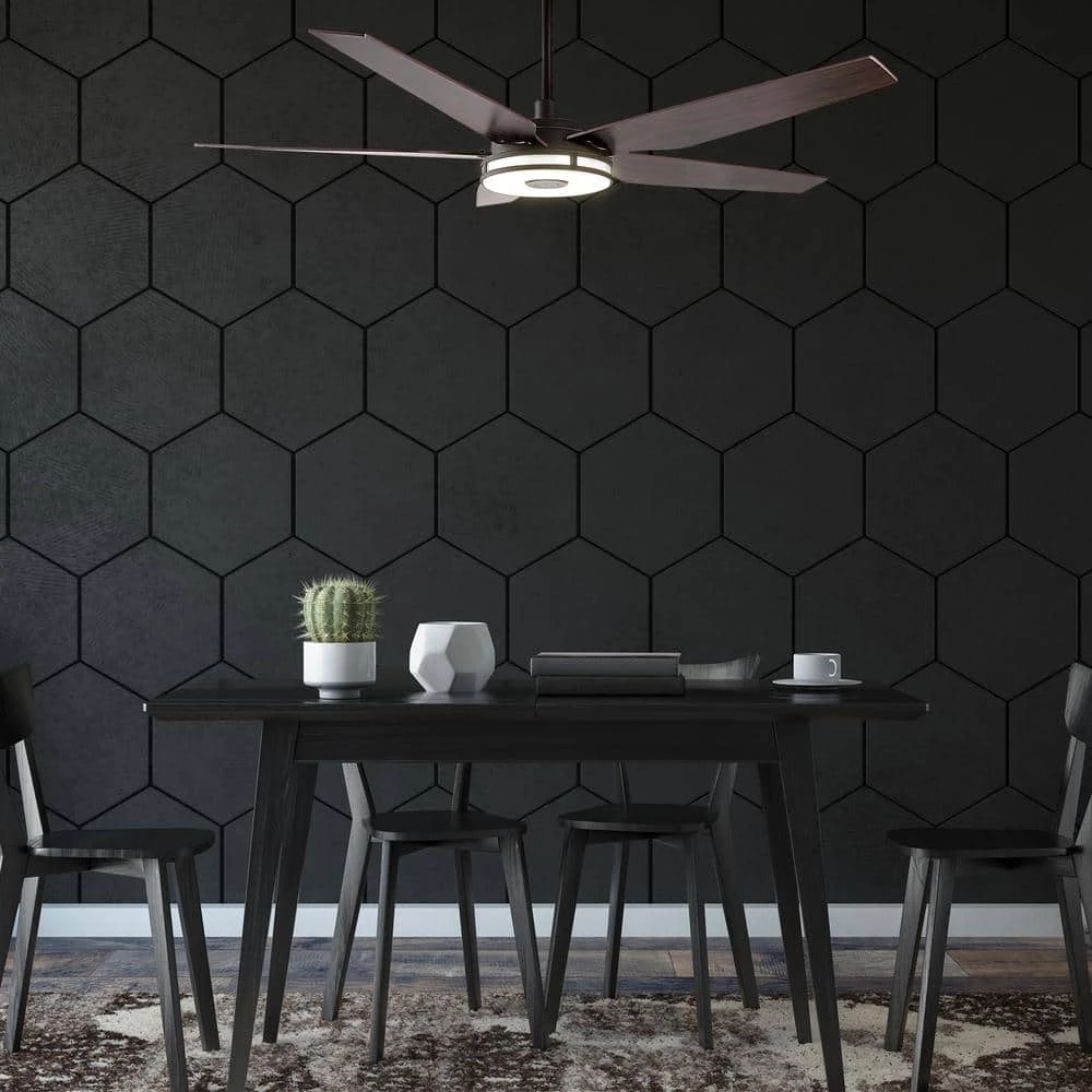 Starfish 56 in. Dimmable LED Indoor/Outdoor Black Smart Ceiling Fan with Light and Remote, Works with Alexa/Google Home by CARRO 4 Starfish 56 in. Dimmable LED Indoor/Outdoor Black Smart Ceiling Fan with Light and Remote, Works with Alexa/Google Home by CARRO - Image 2