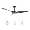 Finley 60 in. Dimmable LED Indoor/Outdoor Black Smart Ceiling Fan, Light and Remote, Works with Alexa/Google Home/Siri by CARRO -Decor Therapy Shop black carro ceiling fans with lights ns603f l13 b2 64 1000