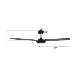 Innovator 52 in. Indoor/Outdoor Black Smart Ceiling Fan, Dimmable LED Light and Remote, Works w/ Alexa/Google Home/Siri by CARRO -Decor Therapy Shop black carro ceiling fans with lights s523a l12 b5 1 1d 1000