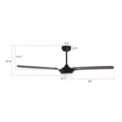 Innovator 52 in. Indoor/Outdoor Black Smart Ceiling Fan, Dimmable LED Light and Remote, Works w/ Alexa/Google Home/Siri by CARRO -Decor Therapy Shop black carro ceiling fans with lights s523a l12 b5 1 66 1000