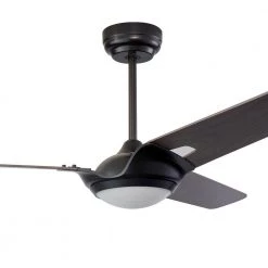 Innovator 52 in. Indoor/Outdoor Black Smart Ceiling Fan, Dimmable LED Light and Remote, Works w/ Alexa/Google Home/Siri by CARRO -Decor Therapy Shop black carro ceiling fans with lights s523a l12 b5 1 c3 1000