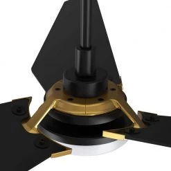 Brently 52 in. Dimmable LED Indoor/Outdoor Black Smart Ceiling Fan with Light and Remote, Works w/ Alexa/Google Home by CARRO -Decor Therapy Shop black carro ceiling fans with lights s523b l12 b2 1g 4f 1000