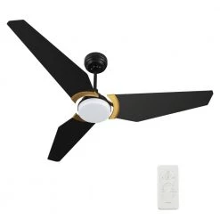 Brently 52 in. Dimmable LED Indoor/Outdoor Black Smart Ceiling Fan with Light and Remote, Works w/ Alexa/Google Home by CARRO -Decor Therapy Shop black carro ceiling fans with lights s523b l12 b2 1g 66 1000