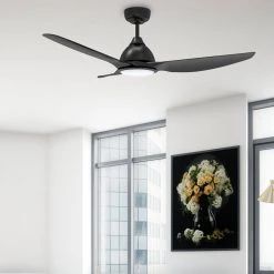 Cresta 52 in. Dimmable LED Indoor/Outdoor Black Smart Ceiling Fan with Light and Remote, Works w/Alexa/Google Home by CARRO -Decor Therapy Shop black carro ceiling fans with lights s523k l11 b2 1 31 1000