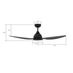 Cresta 52 in. Dimmable LED Indoor/Outdoor Black Smart Ceiling Fan with Light and Remote, Works w/Alexa/Google Home by CARRO -Decor Therapy Shop black carro ceiling fans with lights s523k l11 b2 1 40 1000