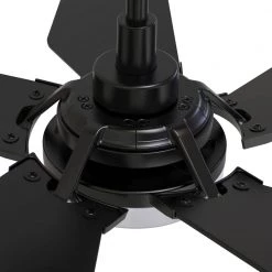 Voyager 52 in. Dimmable LED Indoor/Outdoor Black Smart Ceiling Fan with Light and Remote, Works w/Alexa/Google Home by CARRO -Decor Therapy Shop black carro ceiling fans with lights s525b l22 b2 1 1f 1000