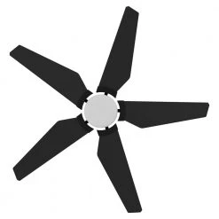 Voyager 52 in. Dimmable LED Indoor/Outdoor Black Smart Ceiling Fan with Light and Remote, Works w/Alexa/Google Home by CARRO -Decor Therapy Shop black carro ceiling fans with lights s525b l22 b2 1 4f 1000
