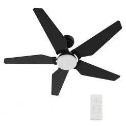 Voyager 52 in. Dimmable LED Indoor/Outdoor Black Smart Ceiling Fan with Light and Remote, Works w/Alexa/Google Home by CARRO
