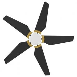 Voyager 52 in. Dimmable LED Indoor/Outdoor Black Smart Ceiling Fan with Light and Remote, Works w/Alexa/Google Home by CARRO -Decor Therapy Shop black carro ceiling fans with lights s525b l22 b2 1g a0 1000