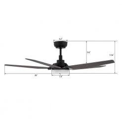 Voyager 52 in. Dimmable LED Indoor/Outdoor Black Smart Ceiling Fan with Light and Remote Works w/Alexa/Google Home by CARRO -Decor Therapy Shop black carro ceiling fans with lights s525b l22 b5 1 40 1000