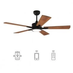 Apex 52 in. Dimmable LED Indoor/Outdoor Black Smart Ceiling Fan with Light and Remote, Works w/Alexa/Google Home by CARRO