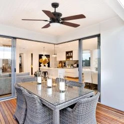 Glacier 52 in. Dimmable LED Indoor/Outdoor Black Smart Ceiling Fan with Light and Remote, Works with Alexa/Google Home by CARRO -Decor Therapy Shop black carro ceiling fans with lights s525g l12 b3 1 31 1000