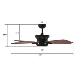 Glacier 52 in. Dimmable LED Indoor/Outdoor Black Smart Ceiling Fan with Light and Remote, Works with Alexa/Google Home by CARRO -Decor Therapy Shop black carro ceiling fans with lights s525g l12 b3 1 44 1000