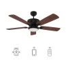 Glacier 52 in. Dimmable LED Indoor/Outdoor Black Smart Ceiling Fan with Light and Remote, Works with Alexa/Google Home by CARRO -Decor Therapy Shop black carro ceiling fans with lights s525g l12 b3 1 64 1000