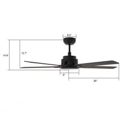 Essex 52 in. Integrated LED Indoor/Outdoor Black Smart Ceiling Fan with Light and Remote, Works w/Alexa/Google Home by CARRO -Decor Therapy Shop black carro ceiling fans with lights s525j l12 b5 1 1f 1000