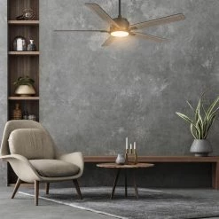 Essex 52 in. Dimmable LED Indoor/Outdoor Black Smart Ceiling Fan with Light and Remote, Works w/Alexa/Google Home by CARRO -Decor Therapy Shop black carro ceiling fans with lights s525j l12 bg 1 31 1000