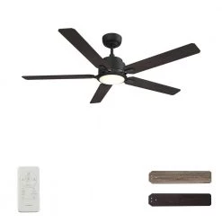 Essex 52 in. Dimmable LED Indoor/Outdoor Black Smart Ceiling Fan with Light and Remote, Works w/Alexa/Google Home by CARRO