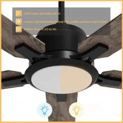 Essex 52 in. Dimmable LED Indoor/Outdoor Black Smart Ceiling Fan with Light and Remote, Works w/Alexa/Google Home by CARRO -Decor Therapy Shop black carro ceiling fans with lights s525j l12 bg 1 c3 1000