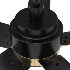 Aspen 52 in. Dimmable LED Indoor/Outdoor Black Smart Ceiling Fan with Light and Remote, Works with Alexa/Google Home by CARRO -Decor Therapy Shop black carro ceiling fans with lights s525j1 l11 b2 1g 4f 1000