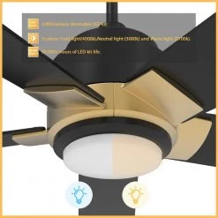 Aspen 52 in. Dimmable LED Indoor/Outdoor Black Smart Ceiling Fan with Light and Remote, Works with Alexa/Google Home by CARRO -Decor Therapy Shop black carro ceiling fans with lights s525j1 l11 b2 1g c3 1000