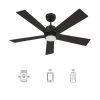 Aspen 52 in. Dimmable LED Indoor/Outdoor Black Smart Ceiling Fan with Light and Remote, Works with Alexa/Google Home by CARRO 2 Aspen 52 in. Dimmable LED Indoor/Outdoor Black Smart Ceiling Fan with Light and Remote, Works with Alexa/Google Home by CARRO -Decor Therapy Shop black carro ceiling fans with lights s525j1 l11 b5 1 64 1000